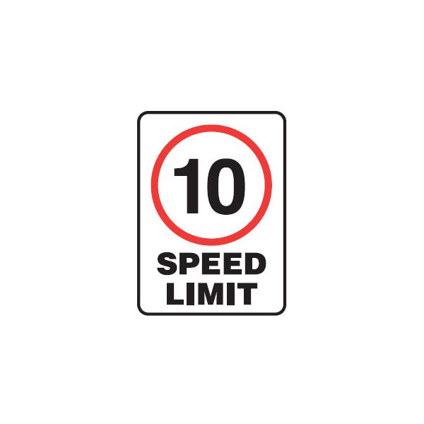 10 Speed Limit Sign - 600mm (W) x 450mm (H), Metal, Class 2 (100 ...