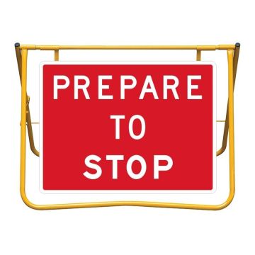 Prepare to Stop Sign and Stand Kit, 900 x 600mm