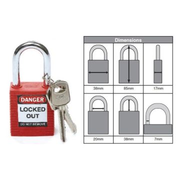 Brady Steel Padlock Keyed Differently  - 50mm