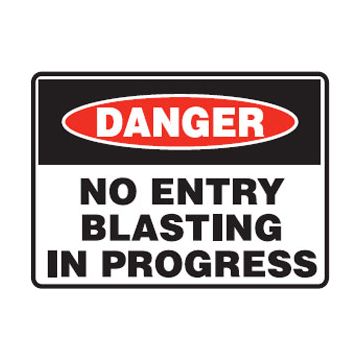 Danger Signs - DangerNo Entry Blasting In Progress, 600mm (W) x 450mm (H), Metal