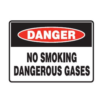 Danger No Smoking Flammable Gases Keep Fire Away Sign - 600mm (W) x 450mm (H), Metal