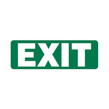 Exit Sign - 300mm (W) x 150mm (H), Luminous Polypropylene