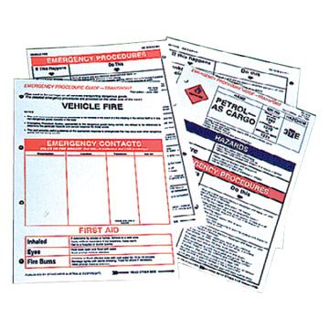 Hydrochloric Acid Emergency Guide Card - 210mm (W) x 295mm (H), Plastic