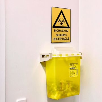 Warning Sign - Biohazard Sharps Receptacle 