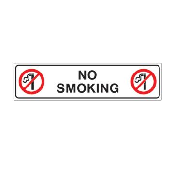 Bounce-Back Sign No Smoking - 75mm (W) x 300mm (H), Self-Adhesive Vinyl