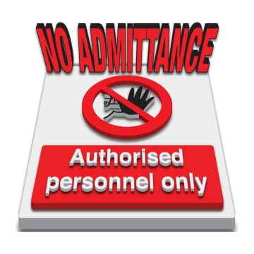 3D Floor Marking Sign - No Admittance Authorised Personnel Only - 450mm (Dia), Self-Adhesive Vinyl