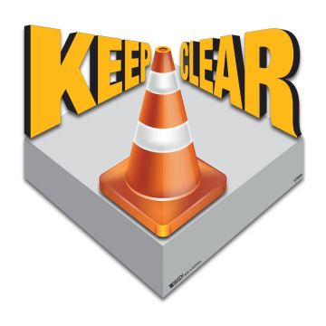 3D Floor Marking Sign - Keep Clear - 450mm (Dia), Self-Adhesive Vinyl