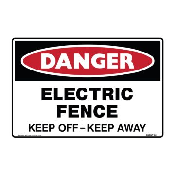 Danger Sign - Electric Fence - 450mm (W) x 300mm (H), Metal