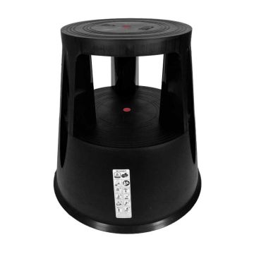 Value Rolling Step/Kick Stool, Black, 150kg Capacity