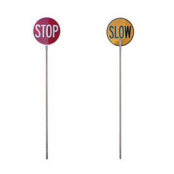 Stop/Slow Sign Paddles, 450mm,  Aluminium, Class 1 (400) Reflective