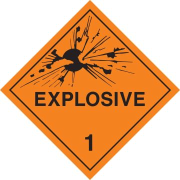 Dangerous Goods Diamond Sign - Explosive Class 1.1 1.2 1.3