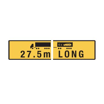 27.5m Long Road Train - 510mm (W) x 250mm (H), Metal, Class 2 (100) Reflective