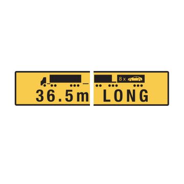 36.5m Long Road Train - 510mm (W) x 250mm (H), Metal, Class 2 (100) Reflective