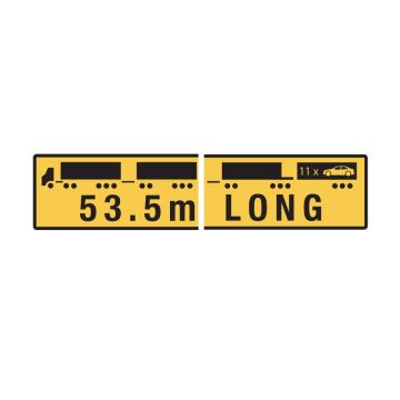 53.5m Long Road Train - 510mm (W) x 250mm (H), Metal, Class 2 (100) Reflective