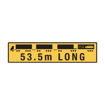 53.5m Long Road Train - 1020mm (W) x 250mm (H), Self-Adhesive Vinyl, Class 2 (100) Reflective