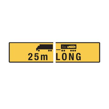 25m Long Rigid Truck and Trailer - 510mm (W) x 250mm (H), Metal, Class 2 (100) Reflective