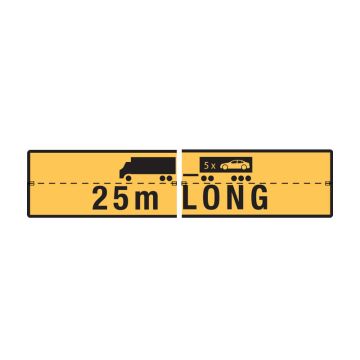 25m Long Rigid Truck and Trailer - 1020mm (W) x 250mm (H), Metal, Class 2 (100) Reflective