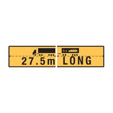 27.5m Long Road Train - 1020mm (W) x 250mm (H), Metal, Class 2 (100) Reflective