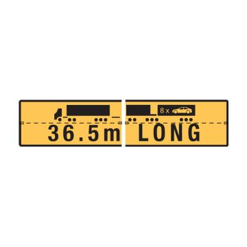 36.5m Long Road Train - 1020mm (W) x 250mm (H), Metal, Class 2 (100) Reflective