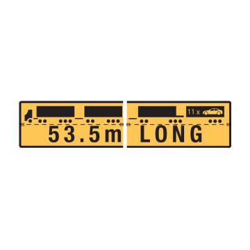 53.5m Long Road Train - 1020mm (W) x 250mm (H), Metal, Class 2 (100) Reflective