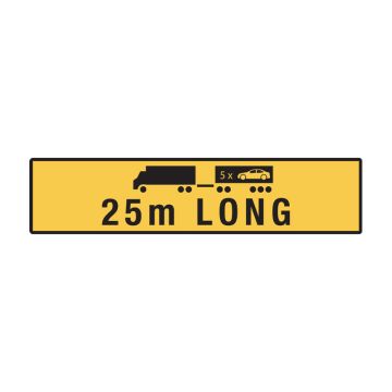 25m Long Rigid Truck and Trailer - 1020mm (W) x 250mm (H), Self-Adhesive Vinyl, Class 2 (100) Reflective