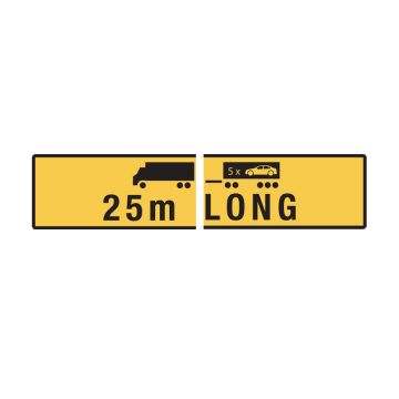 25m Long Rigid Truck and Trailer - 510mm (W) x 250mm (H), Self-Adhesive Vinyl, Class 2 (100) Reflective