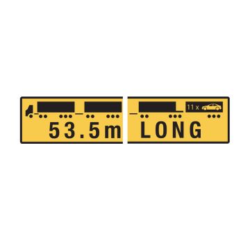 53.5m Long Road Train - 510mm (W) x 250mm (H), Self-Adhesive Vinyl, Class 2 (100) Reflective