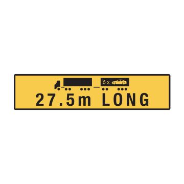 27.5m Long Road Train - 1020mm (W) x 250mm (H), Reflective Vinyl, Class 1 (400) Reflective, Yellow