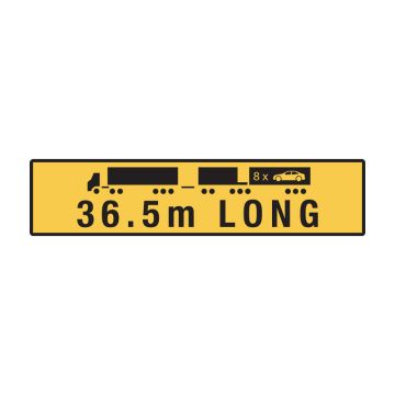 36.5m Long Road Train - 1020mm (W) x 250mm (H), Reflective Vinyl, Class 1 (400) Reflective, Yellow