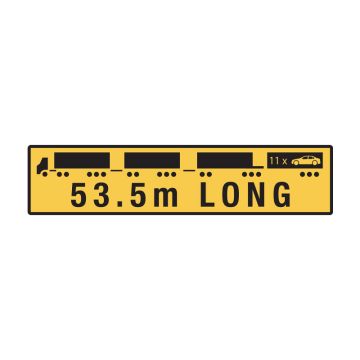 53.5m Long Road Train - 1020mm (W) x 250mm (H), Reflective Vinyl, Class 1 (400) Reflective