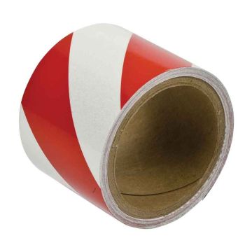 Brady Class 2 Reflective Tapes, 75mm (W) x 4.5m (L), Red/White Stripes