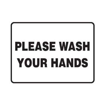Please Wash Your Hands Sign - 400mm (W) x 200mm (H), Self-Adhesive Vinyl
